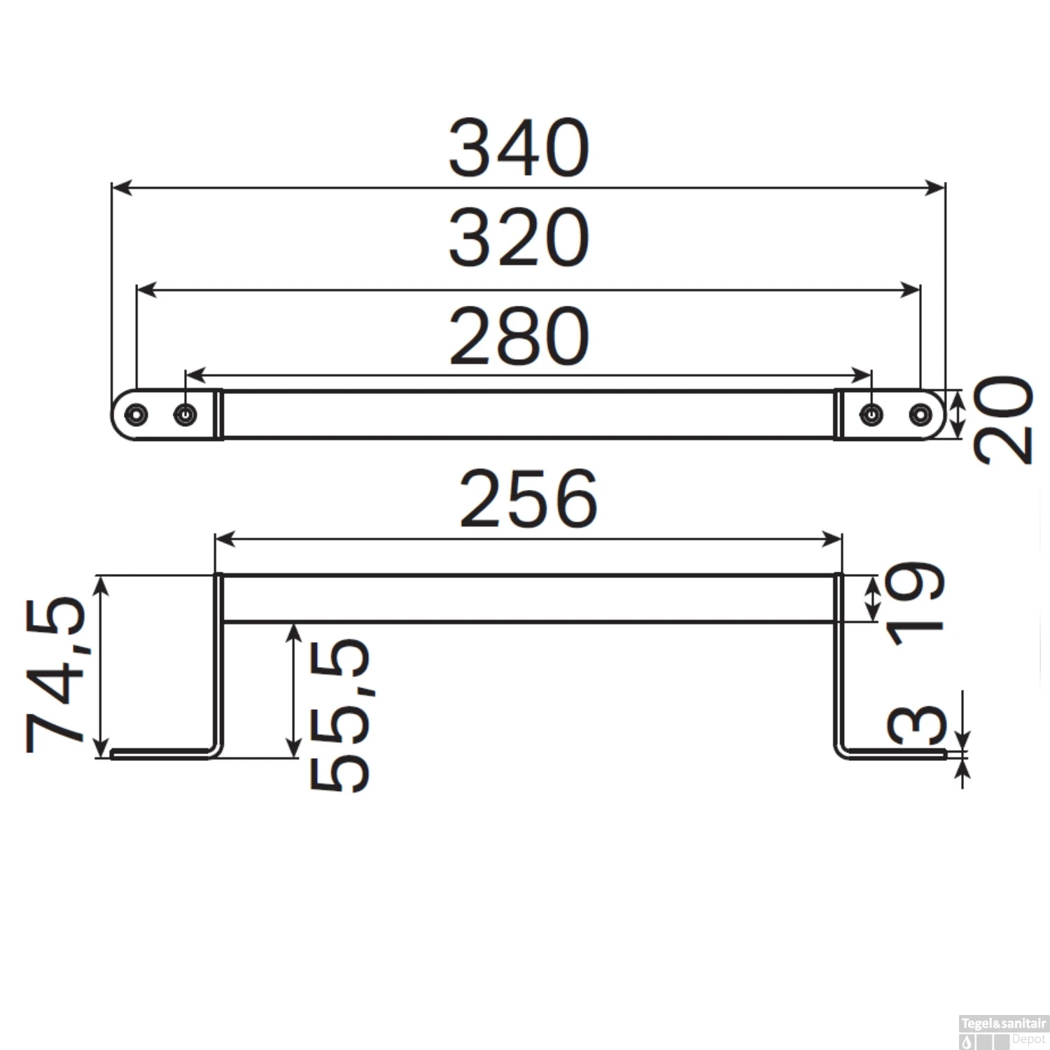 Badgreep Haceka Ixi 32 Cm Mat Zwart 4 Badgreep Haceka Ixi 32 Cm Mat Zwart - Afbeelding 2