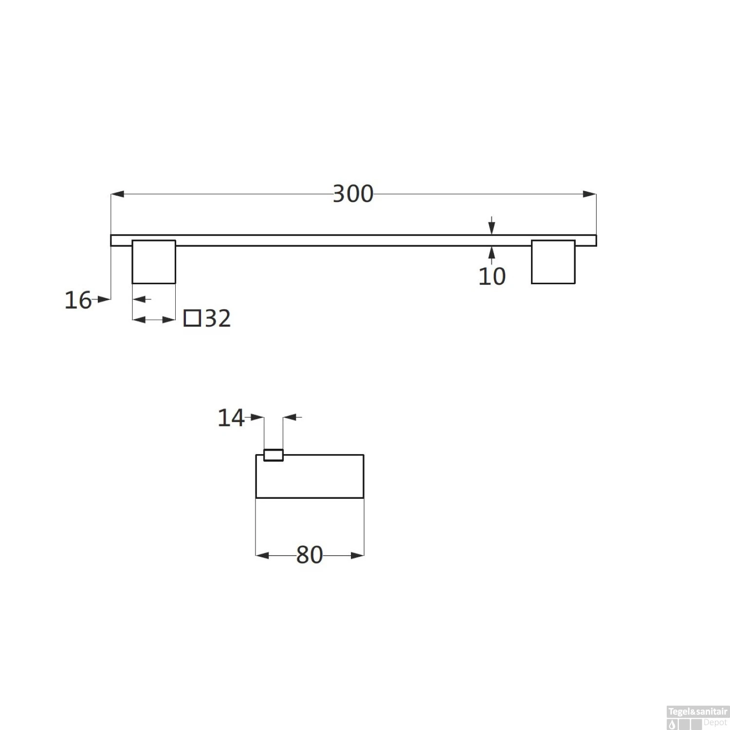 Badgreep Herzbach Pixa Wandbevestiging 30 Cm Aangepast Sanitair Vierkant Chroom 4 Badgreep Herzbach Pixa Wandbevestiging 30 Cm Aangepast Sanitair Vierkant Chroom - Afbeelding 2