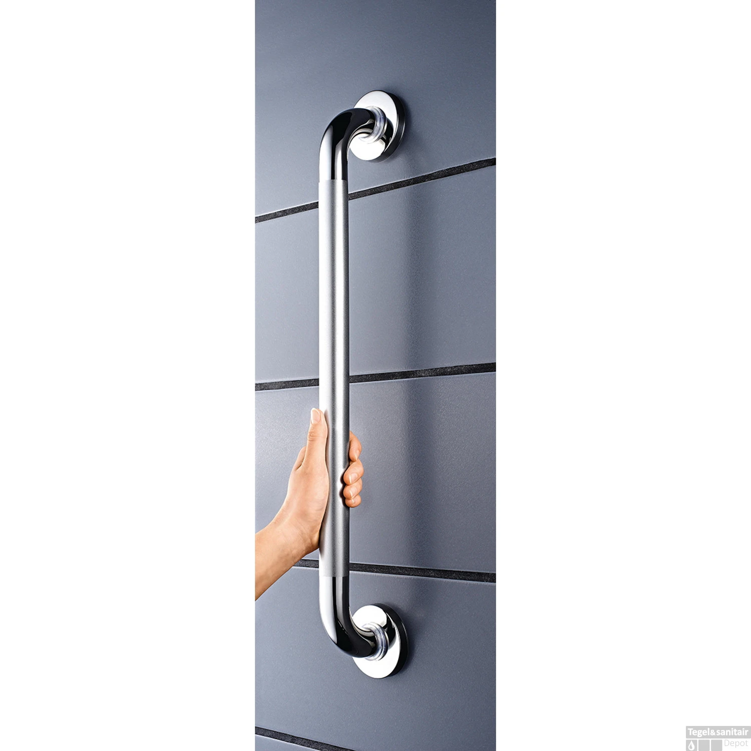 Badgreep Met Antislip Wiesbaden Ridder Sam 60 Cm Chroom 7 Badgreep Met Antislip Wiesbaden Ridder Sam 60 Cm Chroom - Afbeelding 5