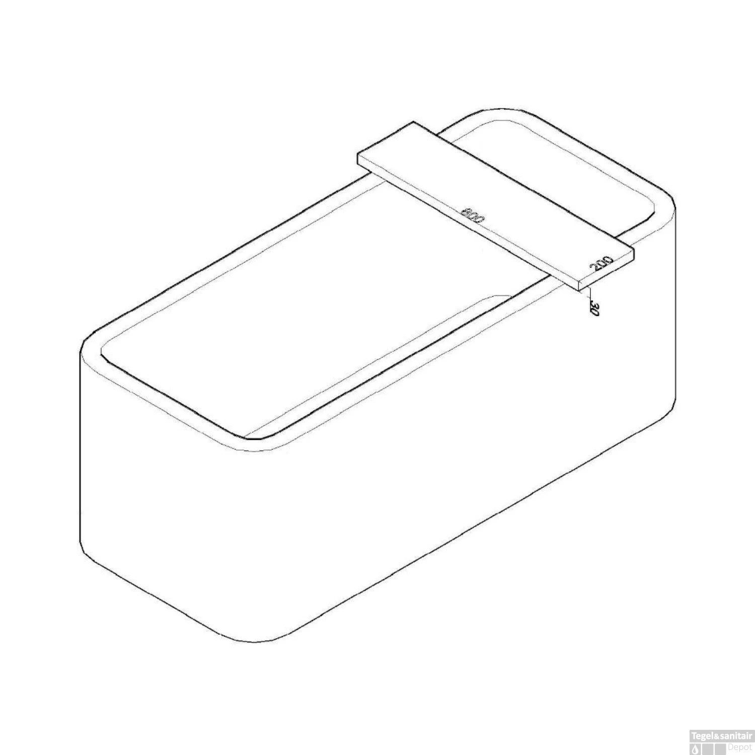 Badplank Boss & Wessing Wood Strak Design 80x20x3 Cm Badrek Eikenhout 4 Badplank Boss & Wessing Wood Strak Design 80x20x3 Cm Badrek Eikenhout - Afbeelding 2