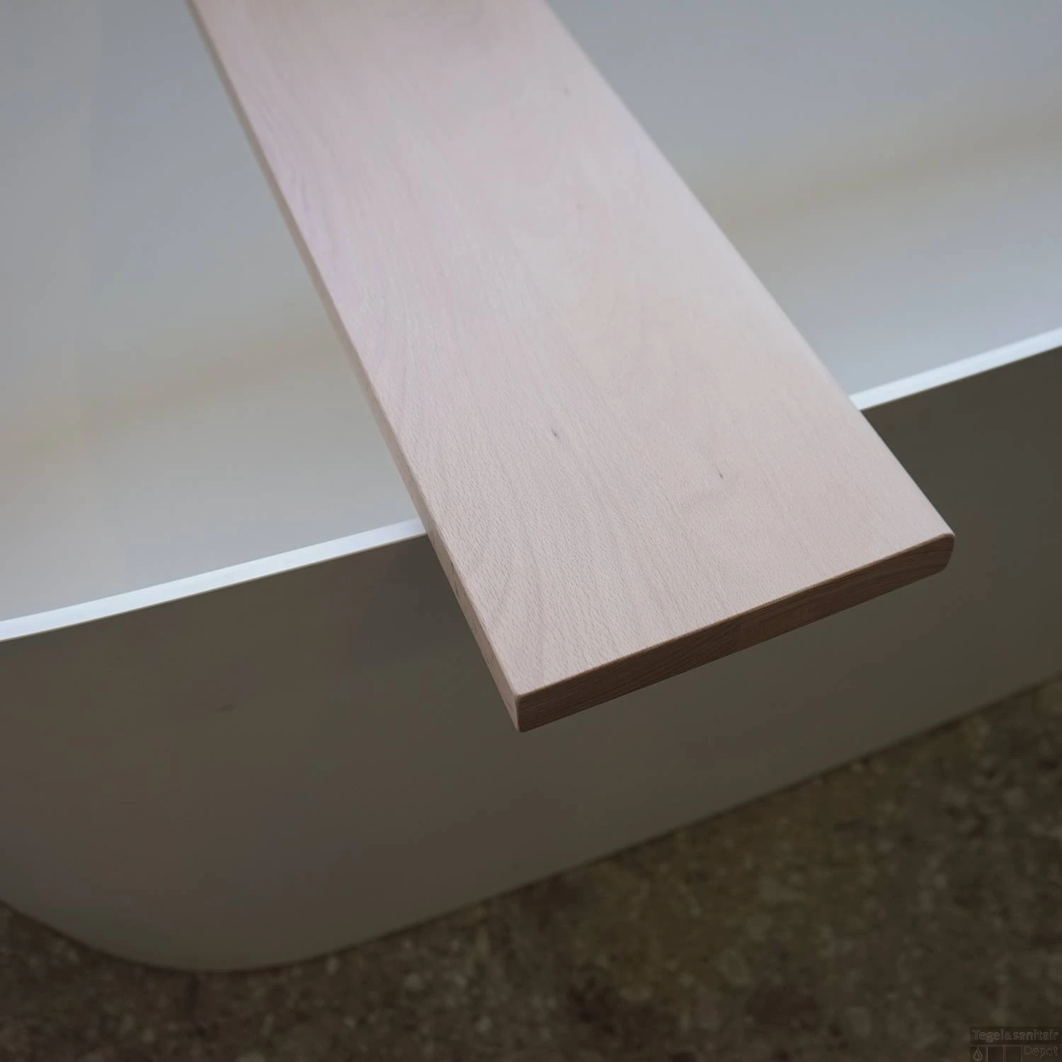 Badplank Gliss Shelf Recht 90 Cm Massief Eikenhout Wit Olie 6 Badplank Gliss Shelf Recht 90 Cm Massief Eikenhout Wit Olie - Afbeelding 4