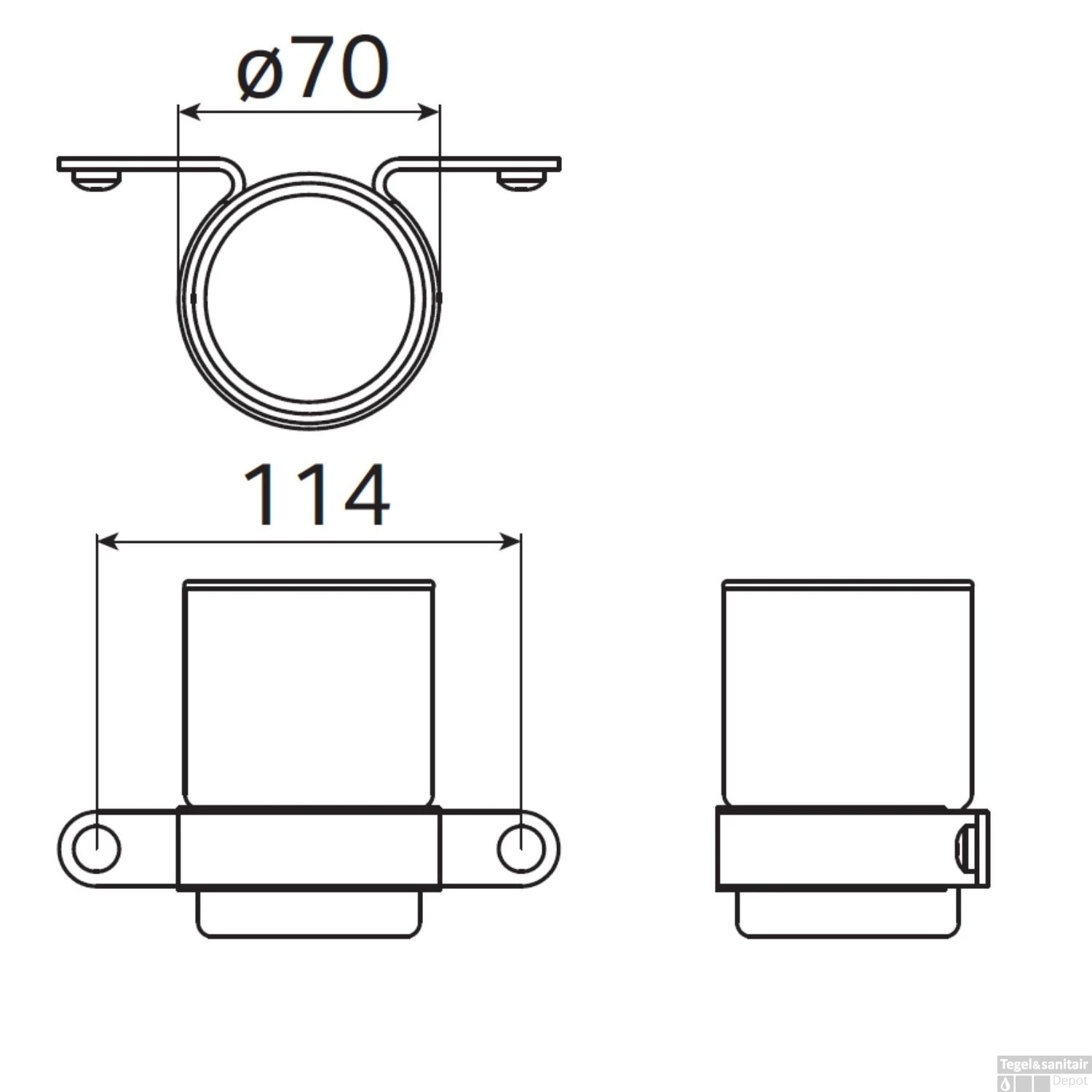 Bekerhouder Haceka Ixi Enkel Mat Zwart 4 Bekerhouder Haceka Ixi Enkel Mat Zwart - Afbeelding 2