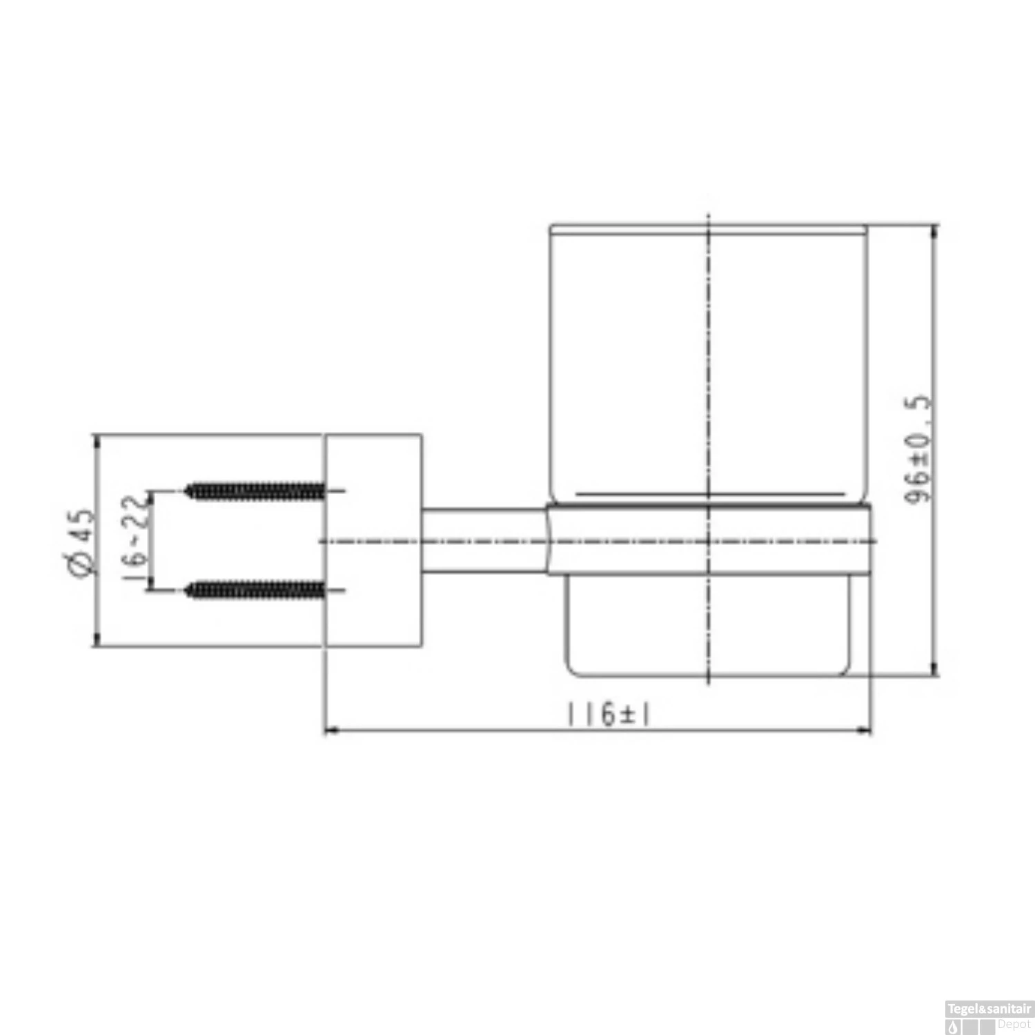 Bekerhouder Plieger Murcia Met Glas Inox 4 Bekerhouder Plieger Murcia Met Glas Inox - Afbeelding 2
