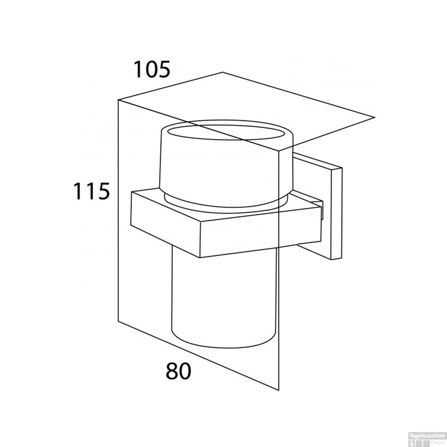 Bekerhouder Tiger Items Enkel Mat Glas Chroom 4 Bekerhouder Tiger Items Enkel Mat Glas Chroom - Afbeelding 2