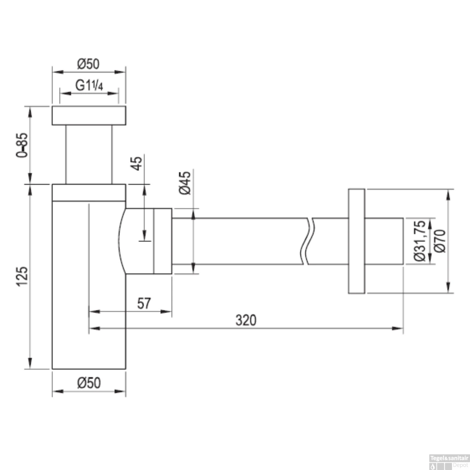 Bekersifon Brauer Gunmetal Edition 5/4 Gunmetal 4 Bekersifon Brauer Gunmetal Edition 5/4 Gunmetal - Afbeelding 2