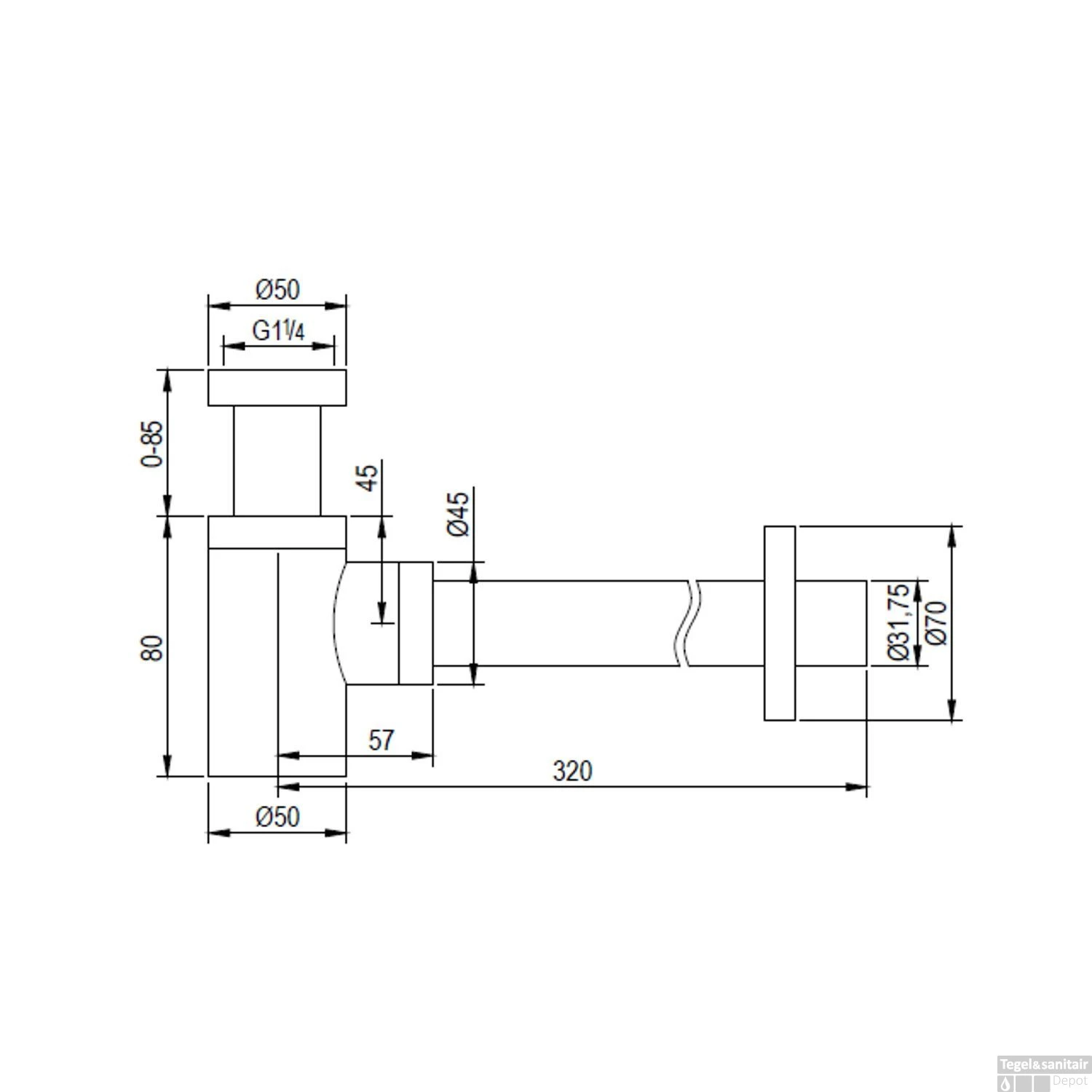 Bekersifon Design Brauer Brushed Edition Ichoice Mini RVS 4 Bekersifon Design Brauer Brushed Edition Ichoice Mini RVS - Afbeelding 2