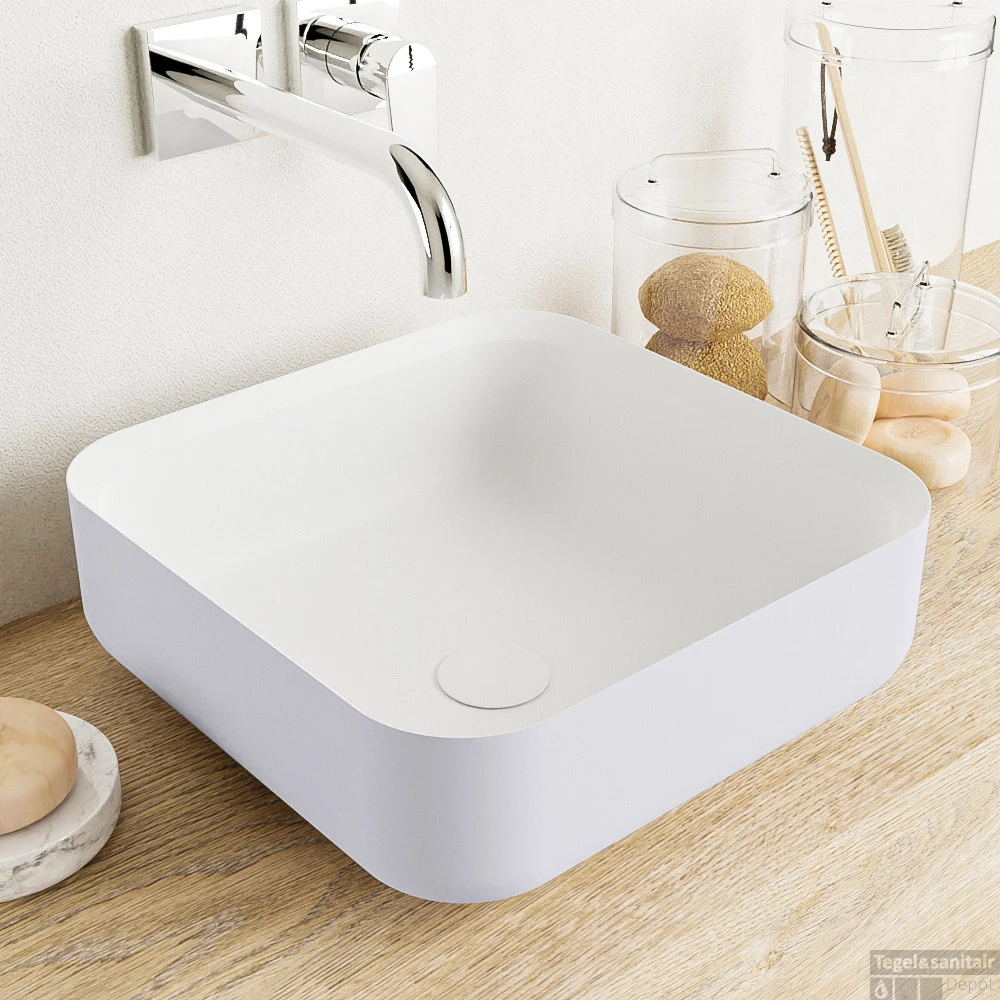 MONDIAZ BINX Waskom Solid Surface 36cm Kleur Cale / Talc 3 MONDIAZ BINX Waskom Solid Surface 36cm Kleur Cale / Talc