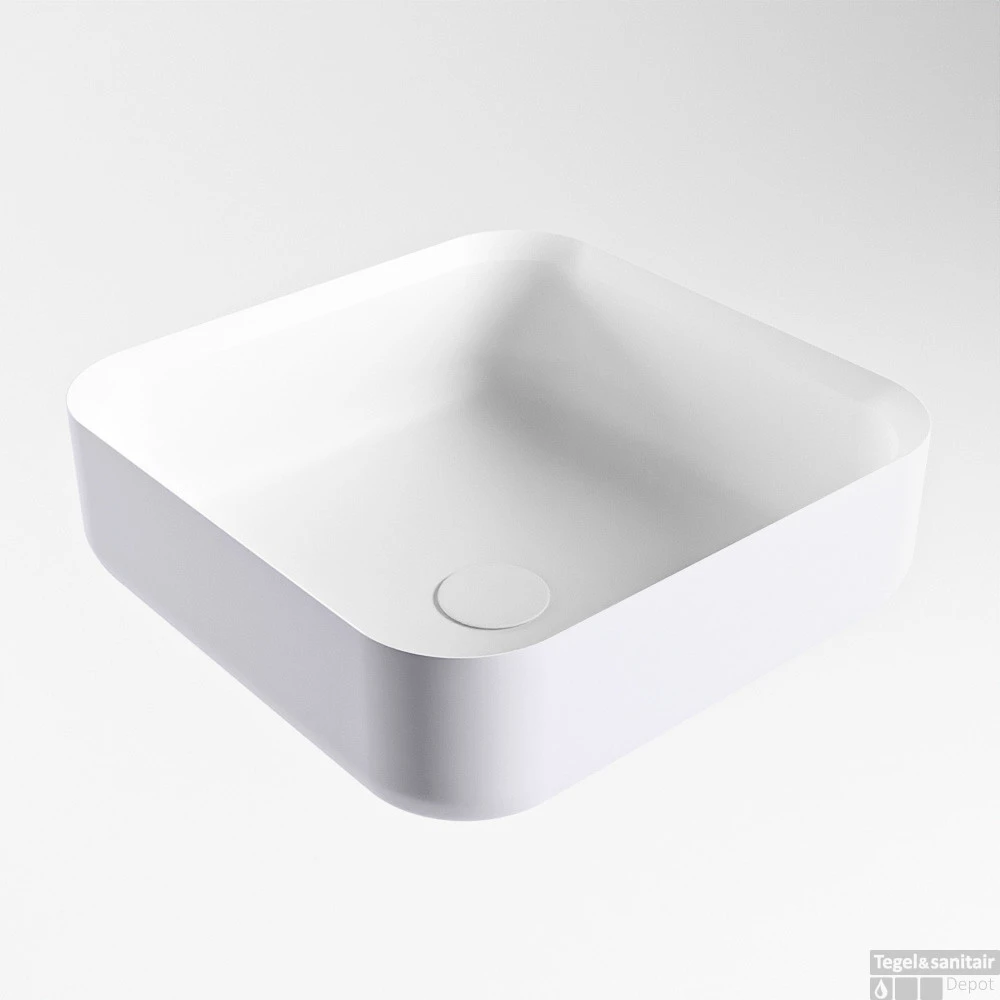 MONDIAZ BINX Waskom Solid Surface 36cm Kleur Cale / Talc 4 MONDIAZ BINX Waskom Solid Surface 36cm Kleur Cale / Talc - Afbeelding 2