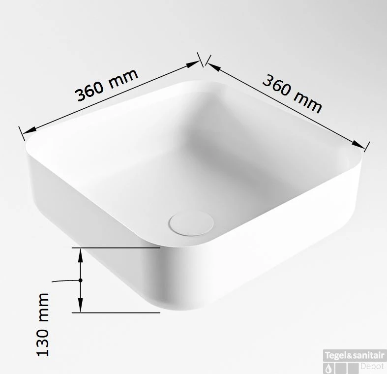 MONDIAZ BINX Waskom Solid Surface 36cm Kleur Cale / Talc 6 MONDIAZ BINX Waskom Solid Surface 36cm Kleur Cale / Talc - Afbeelding 4