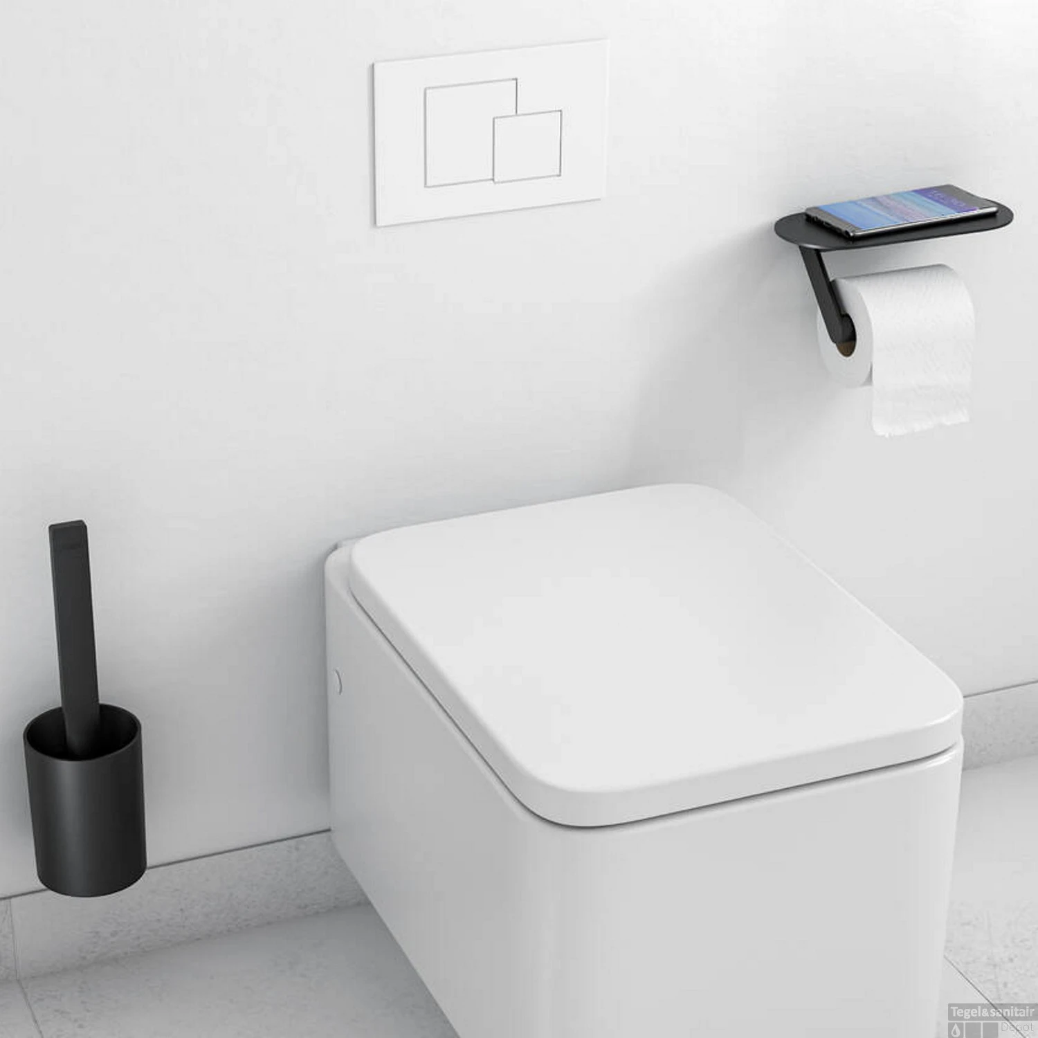 Bundelset Toilet HansGrohe WallStoris Mat Zwart 4 Bundelset Toilet HansGrohe WallStoris Mat Zwart - Afbeelding 2