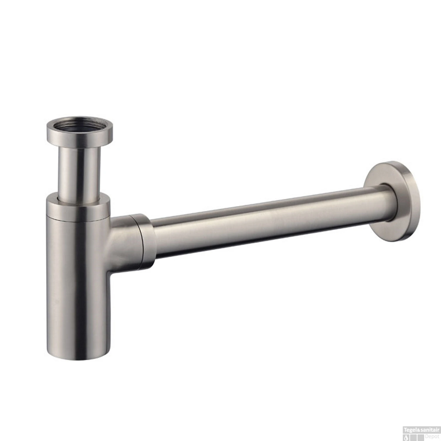 BWS Bekersifon Luxe Rond 5/4" RVS Look (Inclusief Muurbuis En Rozet) - Afbeelding 2