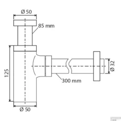 BWS Bekersifon Luxe Rond 5/4" RVS Look (Inclusief Muurbuis En Rozet) -Goedkope Stijl Baden Winkel bws bekersifon luxe rond 11 4inch rvs look tech
