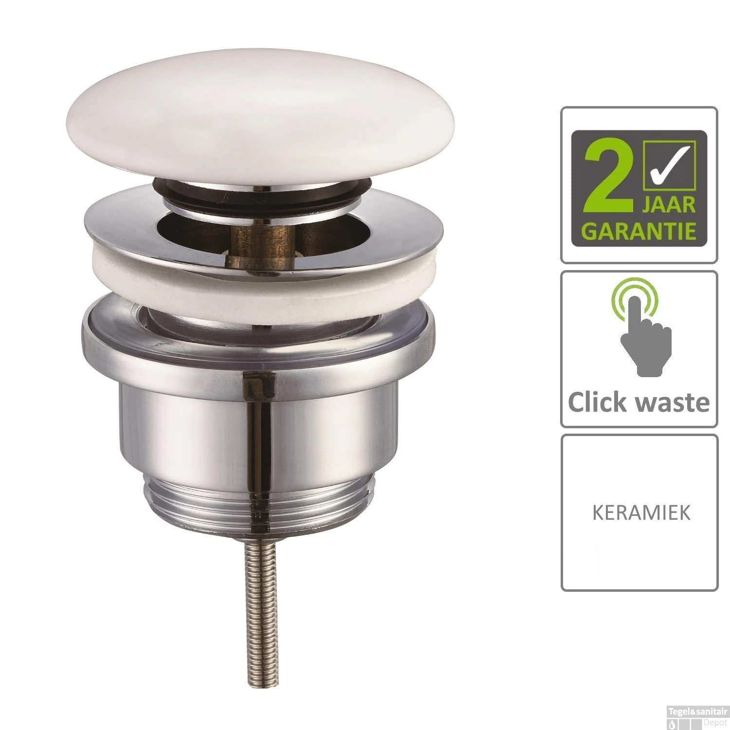 BWS Clickwaste Luxe Laag Model Keramiek 5/4" Wit 3 BWS Clickwaste Luxe Laag Model Keramiek 5/4" Wit