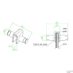 BWS Uni Dubbele Glashaak T.b.v. Douchecabine Chroom -Goedkope Stijl Baden Winkel bws dubbele glashaak t.b.v. douchecabine chroom 3