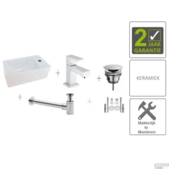 BWS Fonteinkraan One Pack Blong XXS Rechts Wit