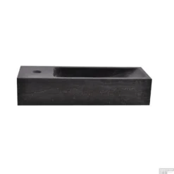 BWS Hardsteen Fontein Zwart Smal 38x14x8 Cm (Kraangat Links)