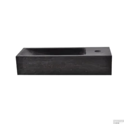 BWS Hardsteen Fontein Zwart Smal 38x14x8 Cm (Kraangat Rechts)