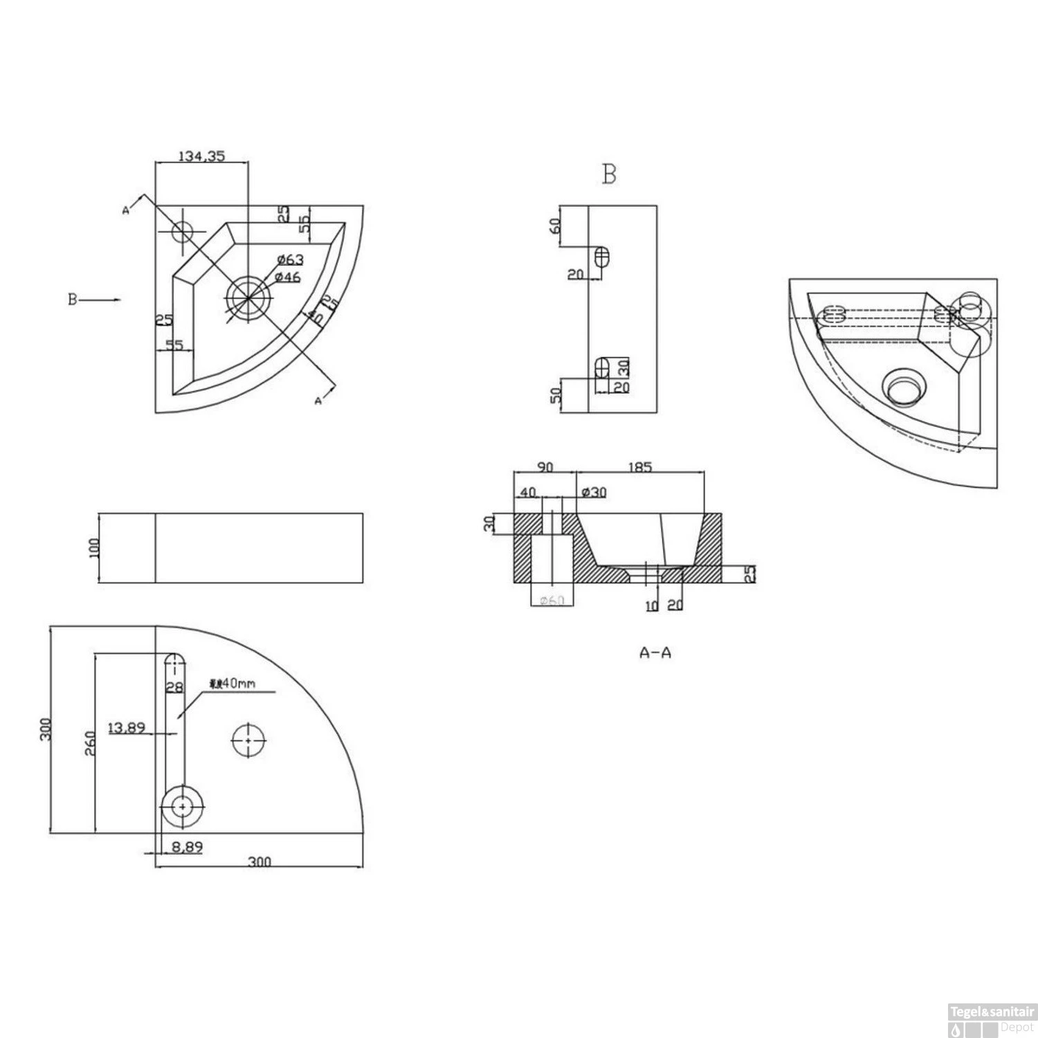 BWS Hardstenen Hoekfontein 30x30x10 Cm 8 BWS Hardstenen Hoekfontein 30x30x10 Cm - Afbeelding 6