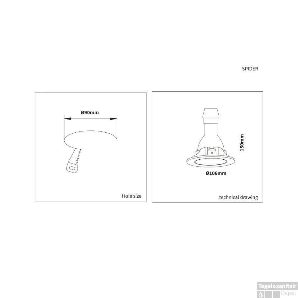 Inbouwspot Boss & Wessing Syrma GUI10 10.6x15 Cm Zwart 4 Inbouwspot Boss & Wessing Syrma GUI10 10.6x15 Cm Zwart - Afbeelding 2