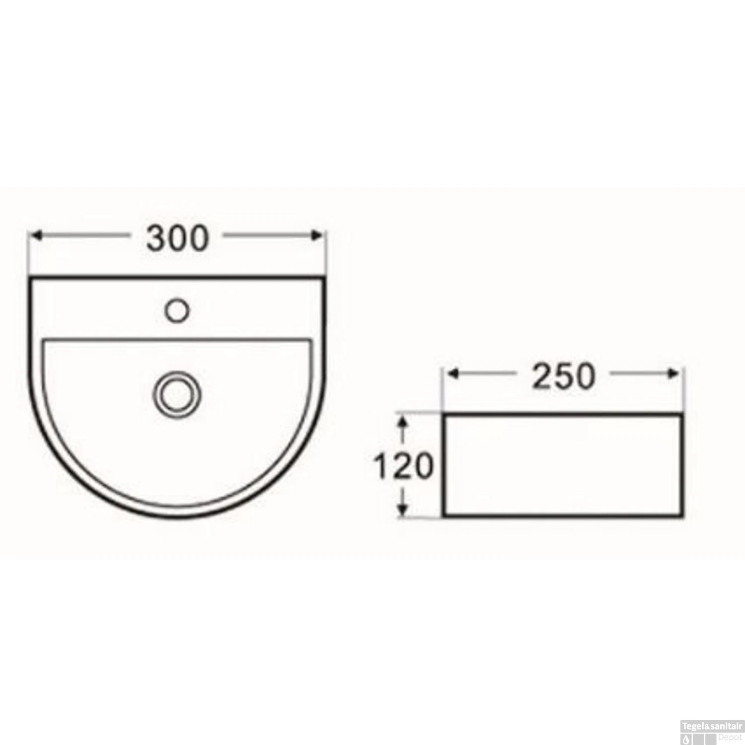 BWS Keramische Fontein Halfrond Zonder Kraangat Wit 30x25 Cm 4 BWS Keramische Fontein Halfrond Zonder Kraangat Wit 30x25 Cm - Afbeelding 2