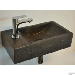 BWS Natuursteen Fontein Zwart 40x22x10 Cm (Kraangat Links)