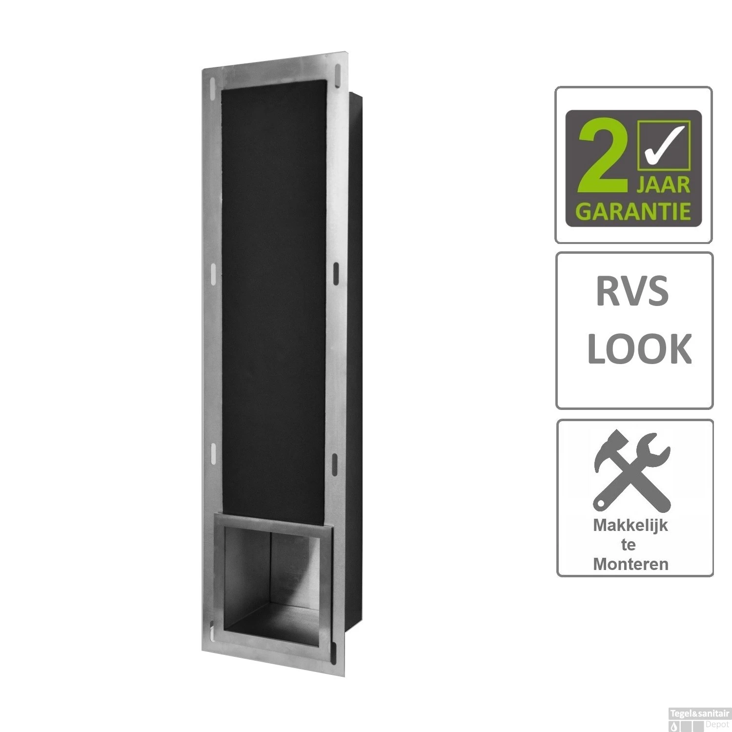 BWS Reserve-Toiletrolhouder Inbouw RVS 3 BWS Reserve-Toiletrolhouder Inbouw RVS