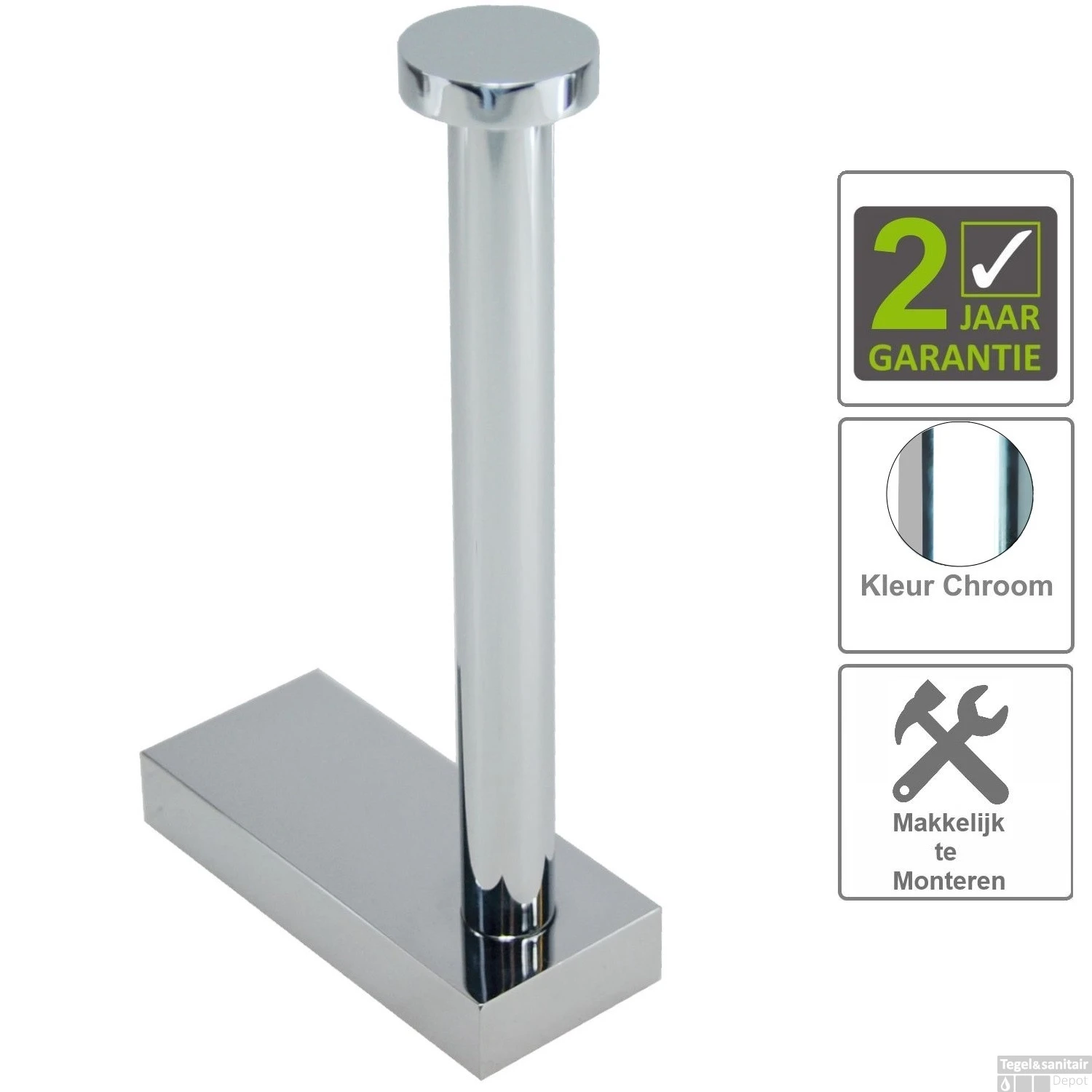 BWS Reserverolhouder Eris Chroom 3 BWS Reserverolhouder Eris Chroom