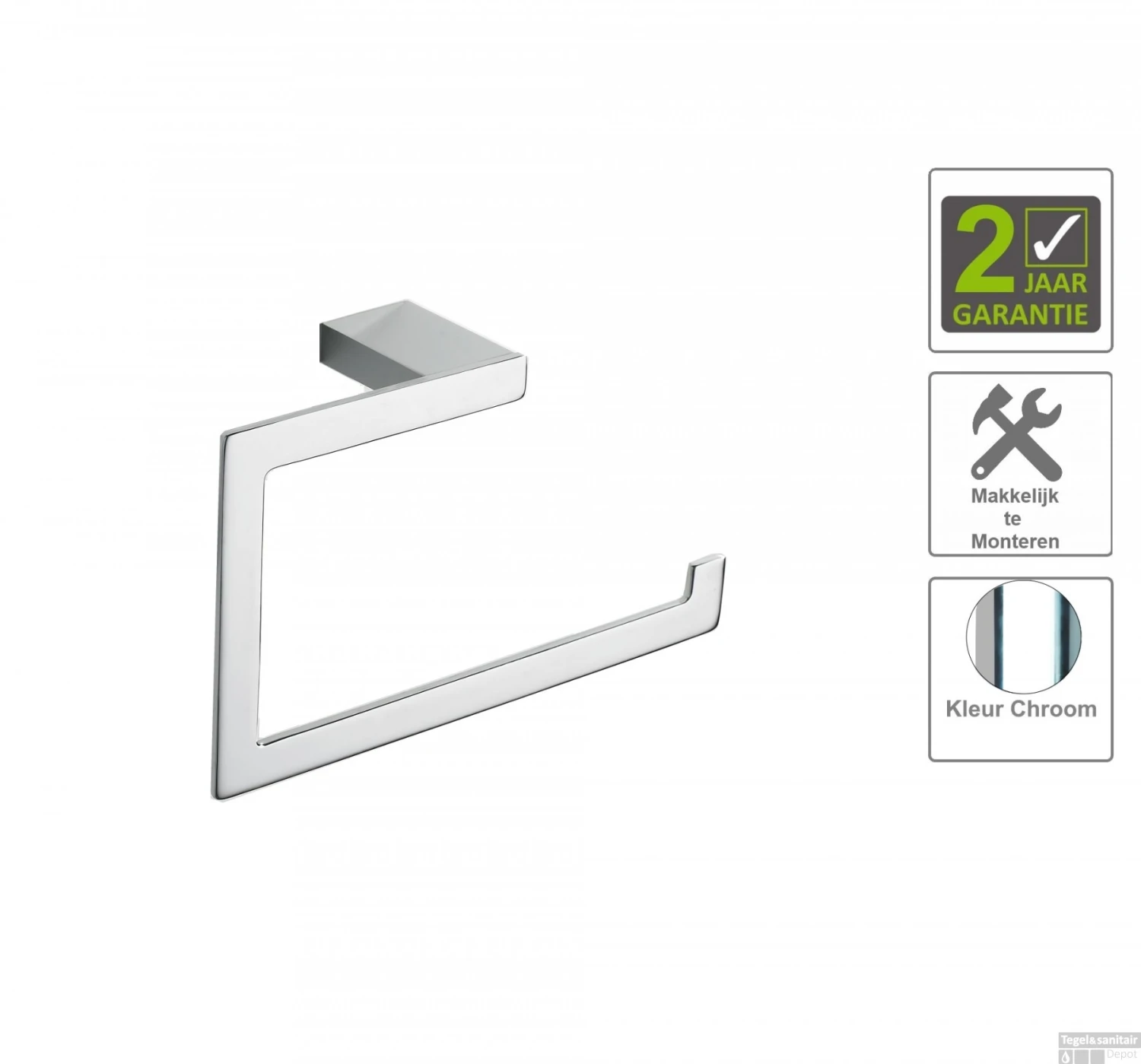 Eris Reserverolhouder / Handdoekring Chroom 3 Eris Reserverolhouder / Handdoekring Chroom