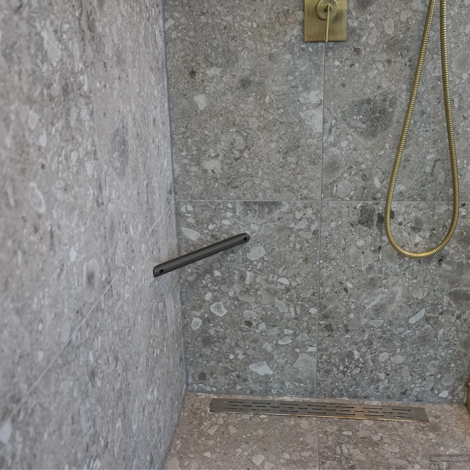 BWS Showerstick De Voetsteun Voor In De Douche Gunmetal - Afbeelding 2