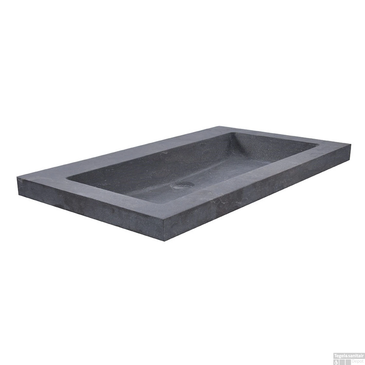 BWS Wastafel Hardsteen 60x46x5 Cm 0 Kraangaten Mat Zwart 3 BWS Wastafel Hardsteen 60x46x5 Cm 0 Kraangaten Mat Zwart