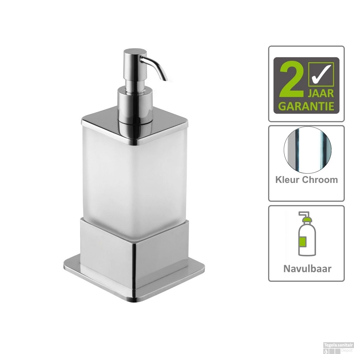 Eris Vrijstaande Zeepdispenser Chroom 3 Eris Vrijstaande Zeepdispenser Chroom