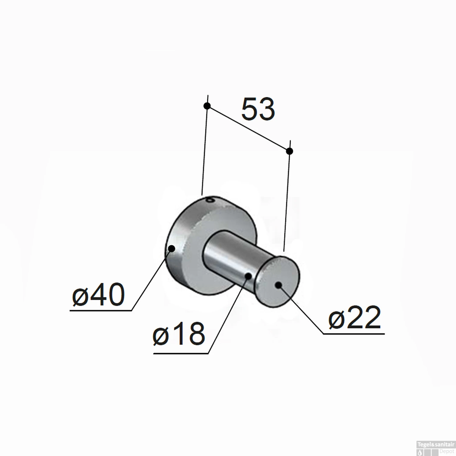 Haak Hotbath Cobber Mat Zwart 5 Haak Hotbath Cobber Mat Zwart - Afbeelding 3