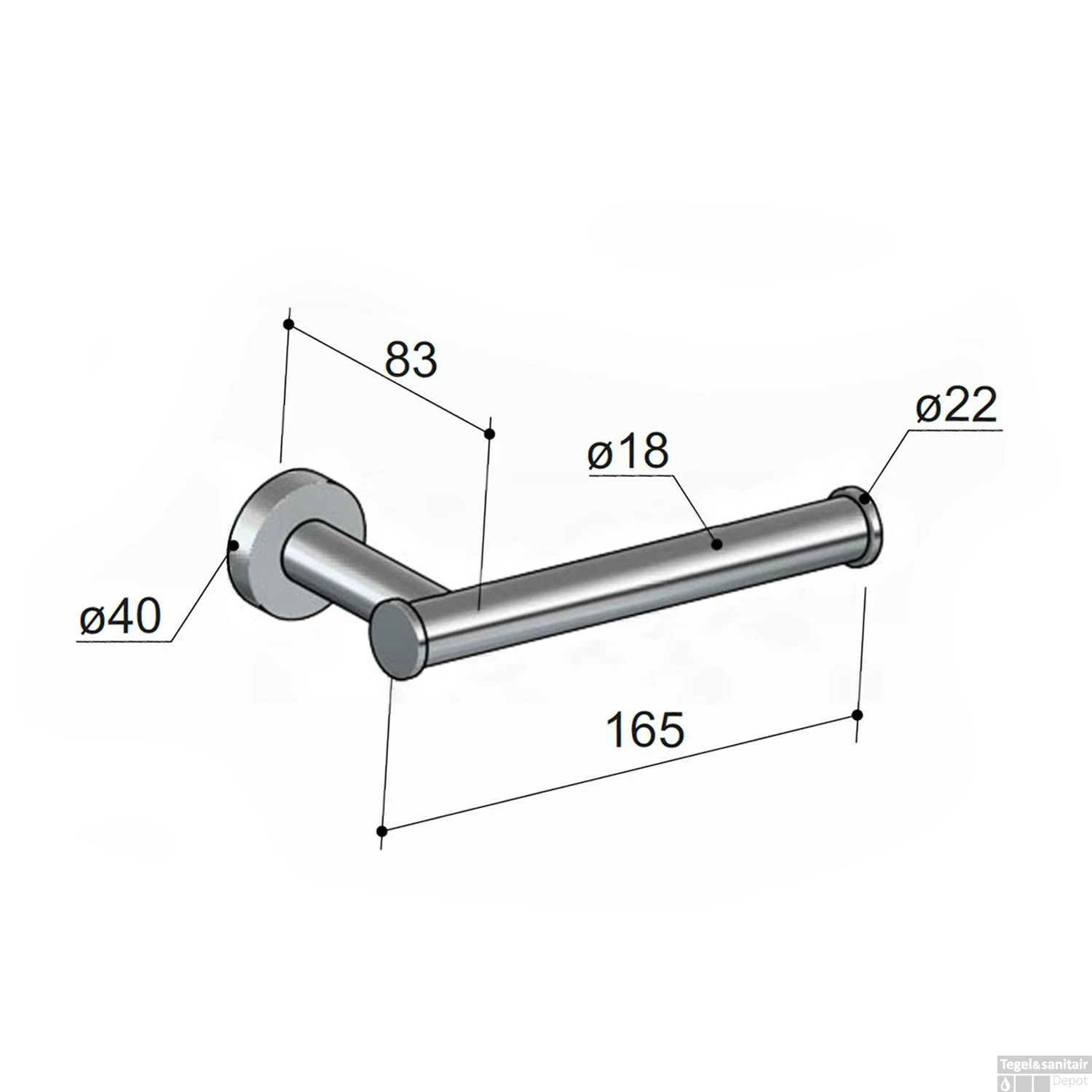 Toiletrolhouder Hotbath Cobber Geborsteld Messing 5 Toiletrolhouder Hotbath Cobber Geborsteld Messing - Afbeelding 3