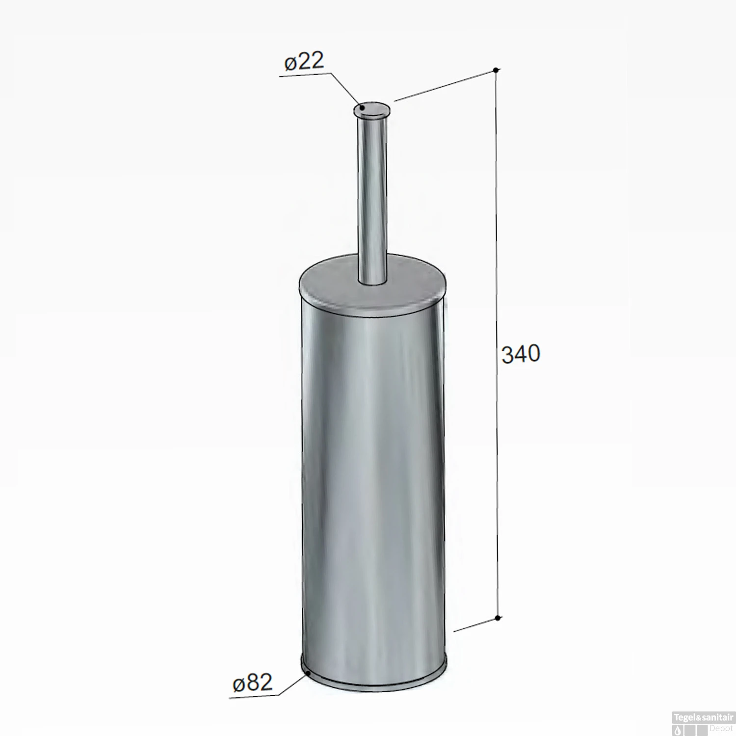 Toiletborstelgarnituur Hotbath Cobber Vrijstaand Geborsteld Messing 5 Toiletborstelgarnituur Hotbath Cobber Vrijstaand Geborsteld Messing - Afbeelding 3