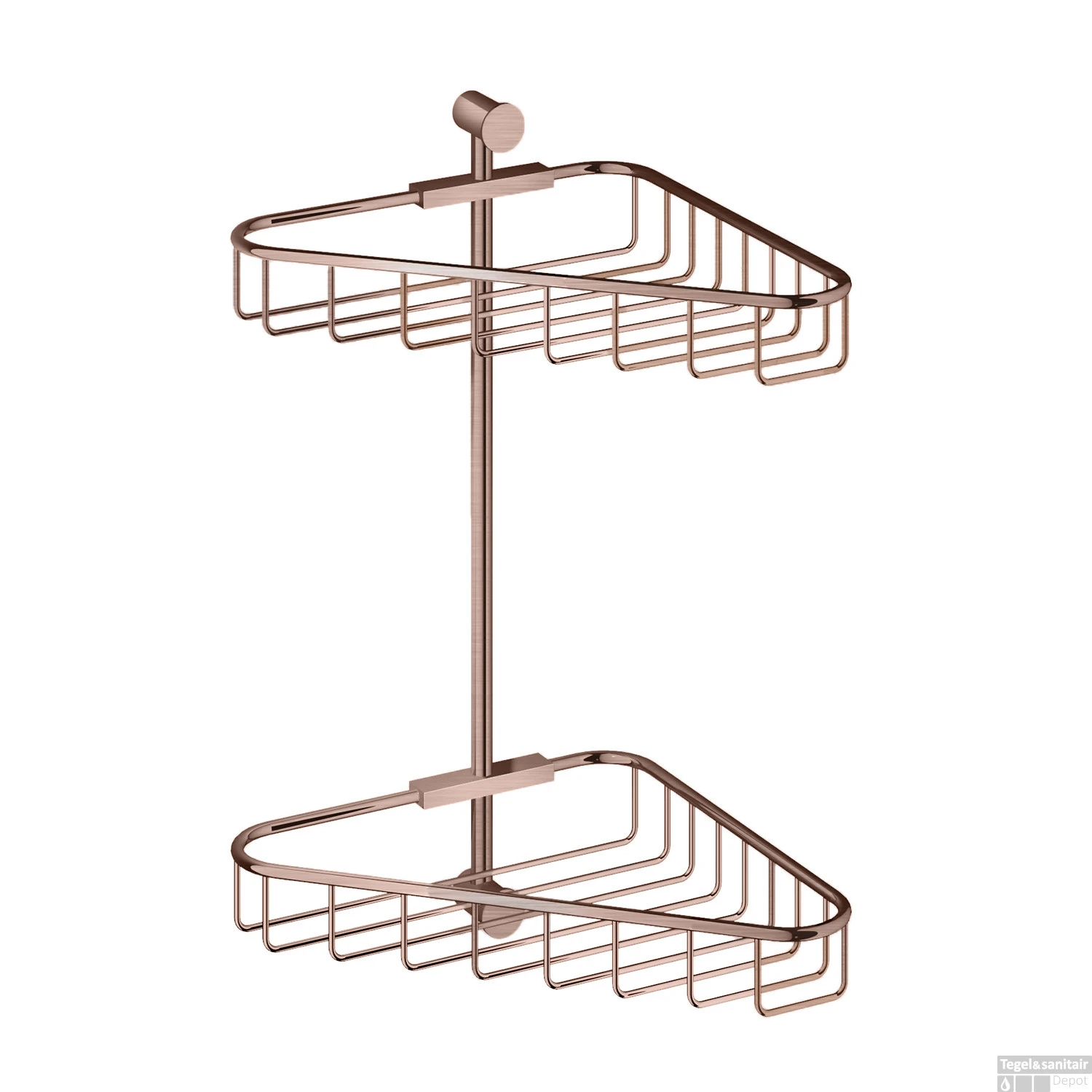 Hoekdraadkorf Hotbath Cobber Dubbel Wandmodel Geborsteld Koper PVD