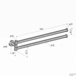Handdoekhouder Hotbath Cobber Draaibaar Geborsteld Nikkel 7 Handdoekhouder Hotbath Cobber Draaibaar Geborsteld Nikkel -Goedkope Stijl Baden Winkel cba15gn zeepdispenser hotbath cobber wandmodel geborsteld nikkel tech 1
