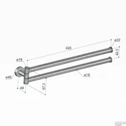 Handdoekhouder Hotbath Cobber Draaibaar Gepolijst Messing -Goedkope Stijl Baden Winkel cba15nb handdoekhouder hotbath cobber draaibaar gepolijst messing tech