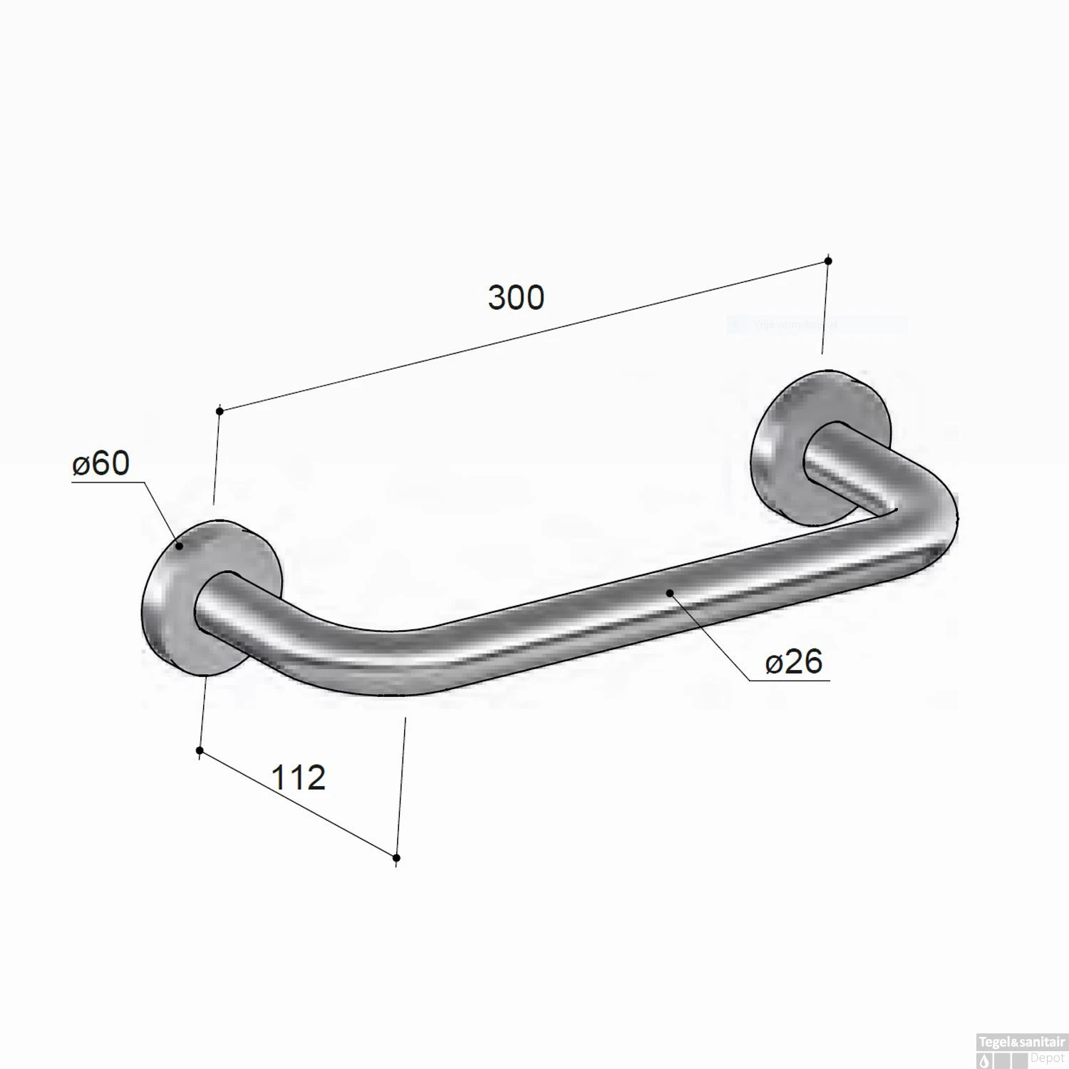 Badgreep Hotbath Cobber Chroom 6 Badgreep Hotbath Cobber Chroom - Afbeelding 4
