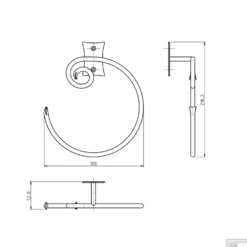 Handdoekhouder Sapho Rebecca Rond 19x21.8 Cm Zwart -Goedkope Stijl Baden Winkel cc006 handdoekhouder sapho rebecca rond 19x21.8 cm zwart 1