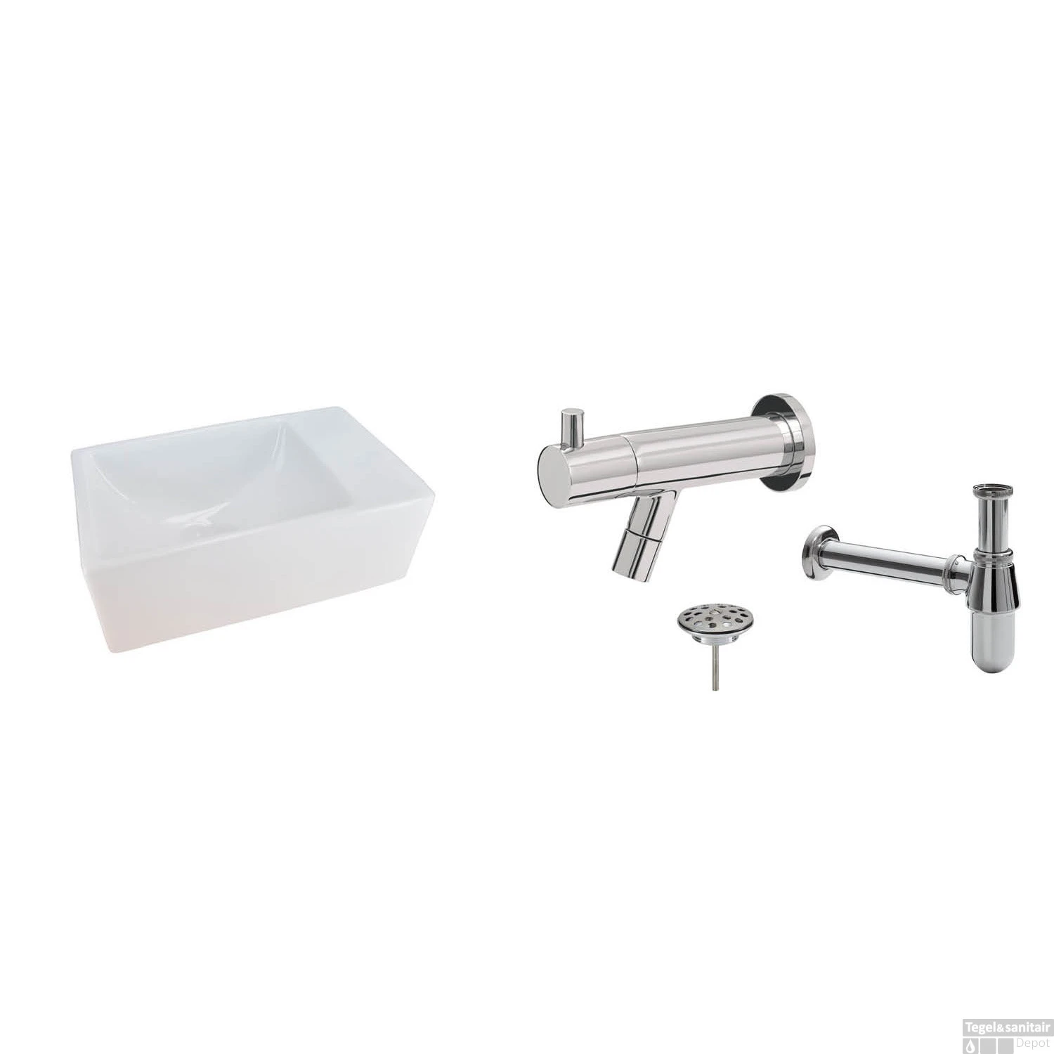 FonteinPack Inbouwkraan Rhea Keramiek 30.5x18x11 Cm Chroom 3 FonteinPack Inbouwkraan Rhea Keramiek 30.5x18x11 Cm Chroom