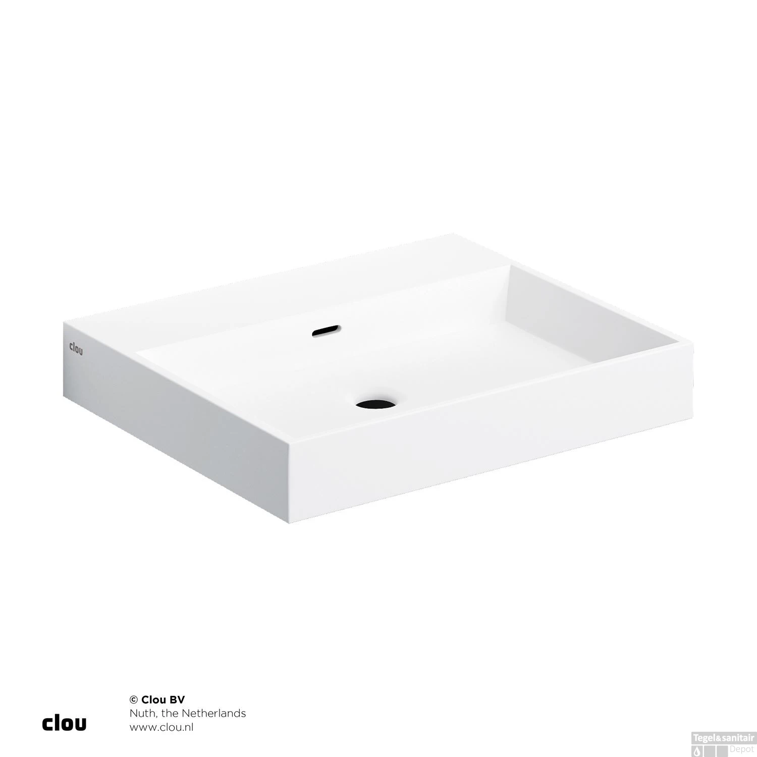 Wastafel Clou Wash Me 50x42x8 Cm Solid Surface Mat Wit 4 Wastafel Clou Wash Me 50x42x8 Cm Solid Surface Mat Wit - Afbeelding 2