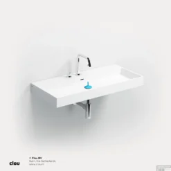 Wastafel Clou Wash Me 90x42x8 Cm Solid Surface Mat Wit