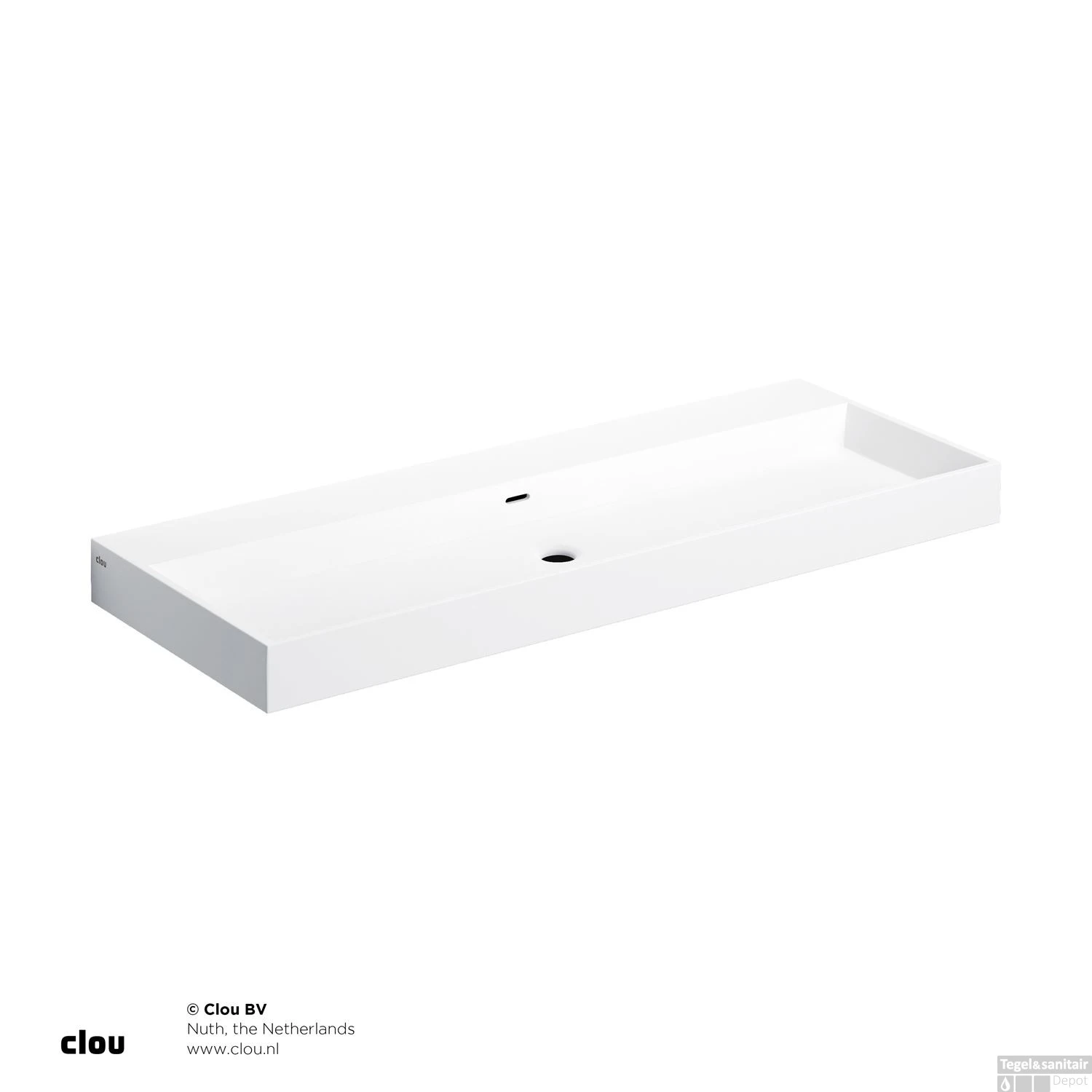 Wastafel Clou Wash Me 110x42x8 Cm Solid Surface Mat Wit 4 Wastafel Clou Wash Me 110x42x8 Cm Solid Surface Mat Wit - Afbeelding 2