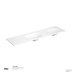 Wastafelblad Clou Hammock Dubbele Waskom Rechts 180cm Mat Wit -Goedkope Stijl Baden Winkel cl 02.13070.26.r no shadow
