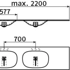 Wastafelblad Clou Hammock Dubbele Waskom 220cm Mat Wit 6 Wastafelblad Clou Hammock Dubbele Waskom 220cm Mat Wit -Goedkope Stijl Baden Winkel cl 02.13070.43 tech