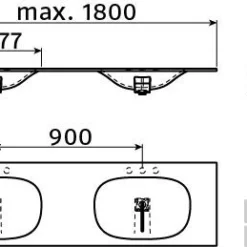 Wastafelblad Clou Hammock Dubbele Waskom 180cm Composiet Mat Wit 7 Wastafelblad Clou Hammock Dubbele Waskom 180cm Composiet Mat Wit -Goedkope Stijl Baden Winkel cl 02.13071.29 tech