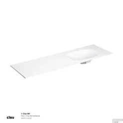 Clou Hammock Wastafelblad Enkele Waskom Rechts 160cm Compositie 19 Aluite Mat Wit