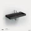 Wastafel Clou Wash Me 90x42x8 Cm Keramiek Mat Zwart