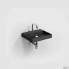 Clou New Wash Me Wastafel 50x42x8cm Met 3 Voorbewerkte Kraangaten Zwart Mat Keramiek
