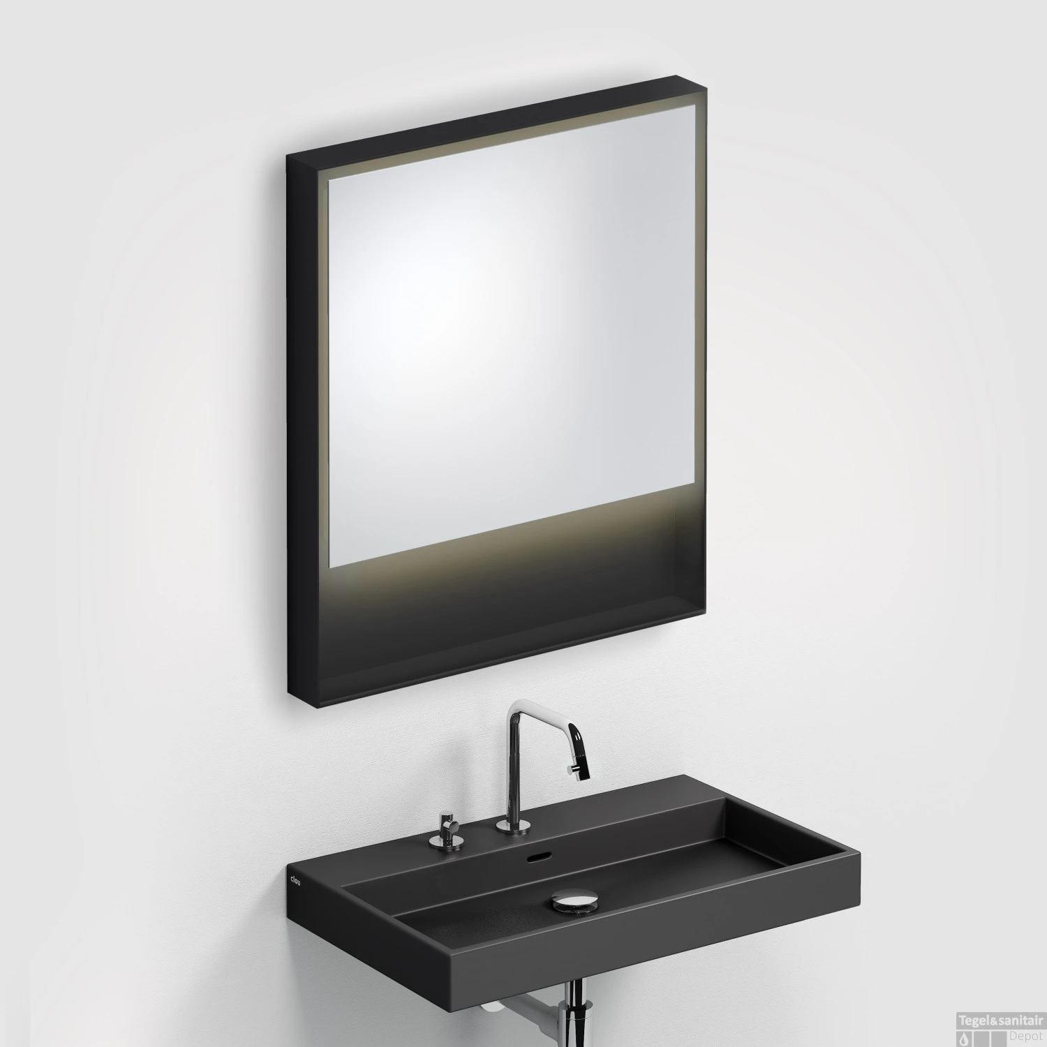 Clou New Wash Me Wastafel 50x42x8cm Met 3 Voorbewerkte Kraangaten Zwart Mat Keramiek 4 Clou New Wash Me Wastafel 50x42x8cm Met 3 Voorbewerkte Kraangaten Zwart Mat Keramiek - Afbeelding 2